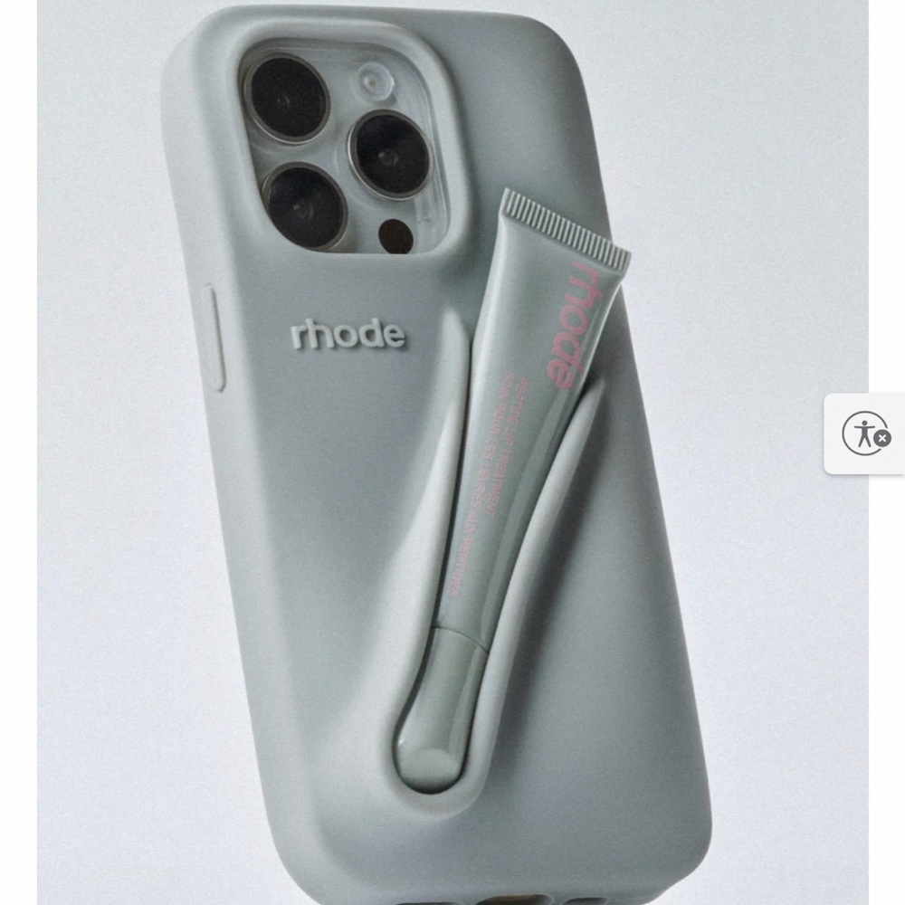 RHODE Light Gray Phone Case with Balm Slot 16 pro